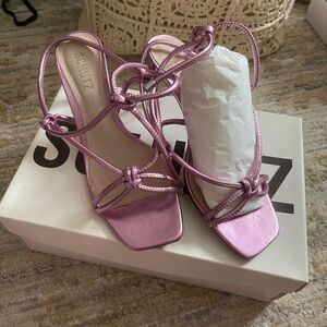 Hot Sexy Strappy Schutz Heels in Metallic PINK! Perfect accessory to your style!